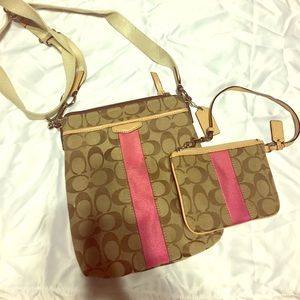 AUTHENTIC coach cross body & wristlet