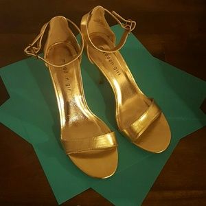 Madden Girl Gold G-daring Strap Heels