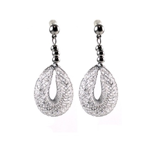 Jimmy Crystal Silver Earrings - Picture 2 of 2