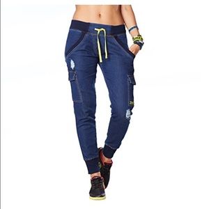 Zumba dance denim cargos worn 1x