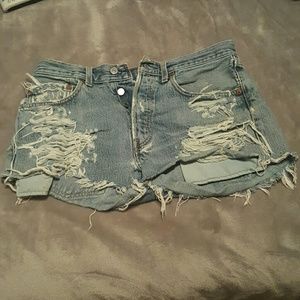 NWOT high waisted distressed jean shorts