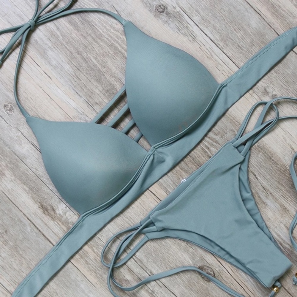 Bandage Olive Green Brazilian Bikini