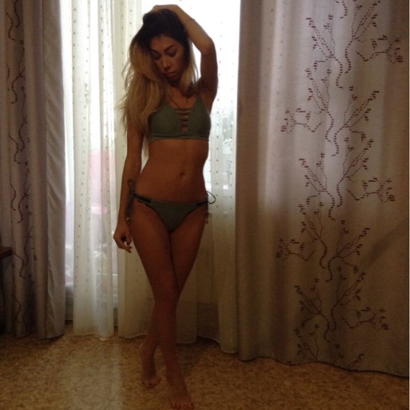 Bandage Olive Green Brazilian Bikini - Picture 4 of 4