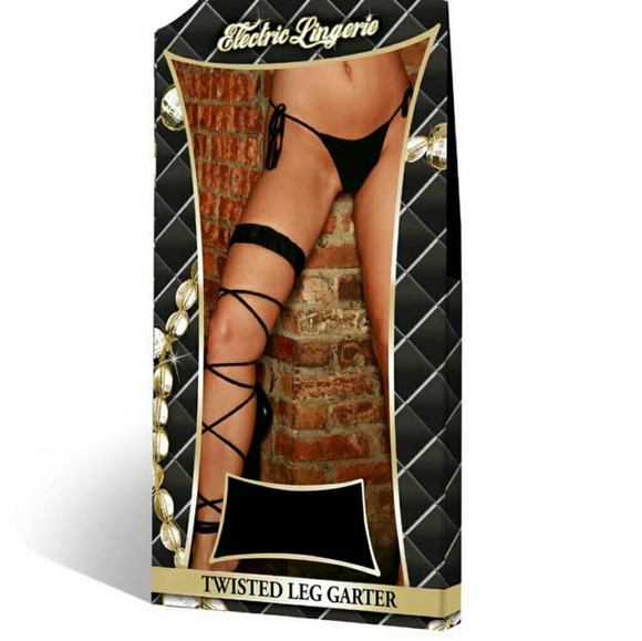 Electric Lingerie Black Twisted Leg Garter - Picture 2 of 2