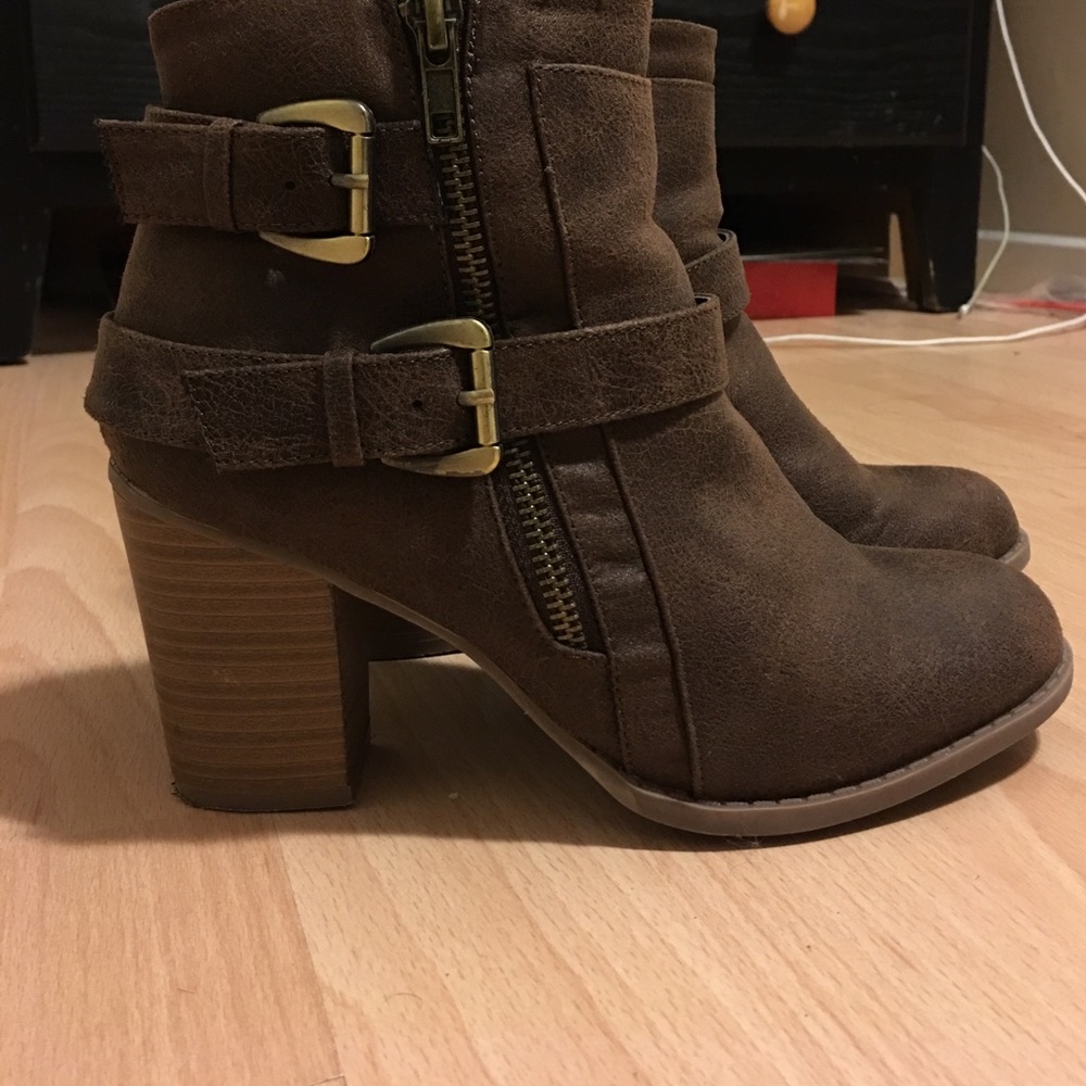 Brown Heeled Booties