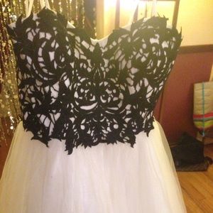 Black and white prom dress