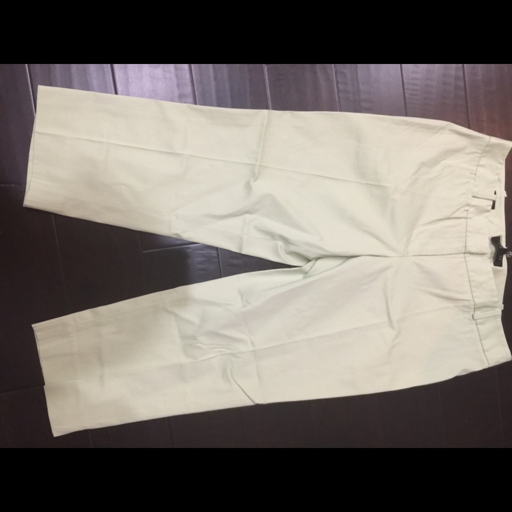 Brand new cropped pants in a sea foam color