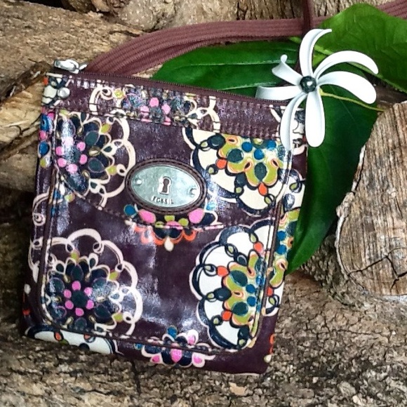 Fossil Handbags - Fossil Key Per Coated Canvas & Leather Crossbody