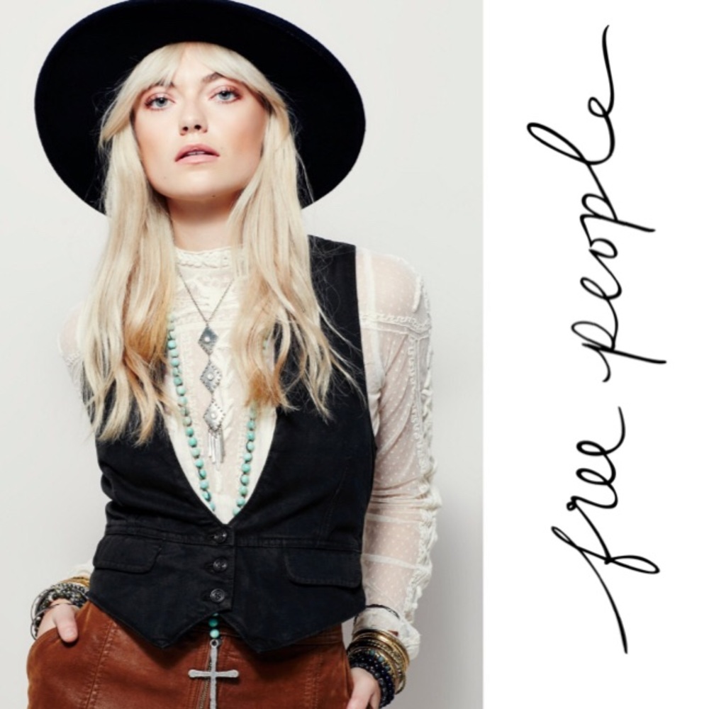 Free People "Hit in Hemp" Vest (NWOT)