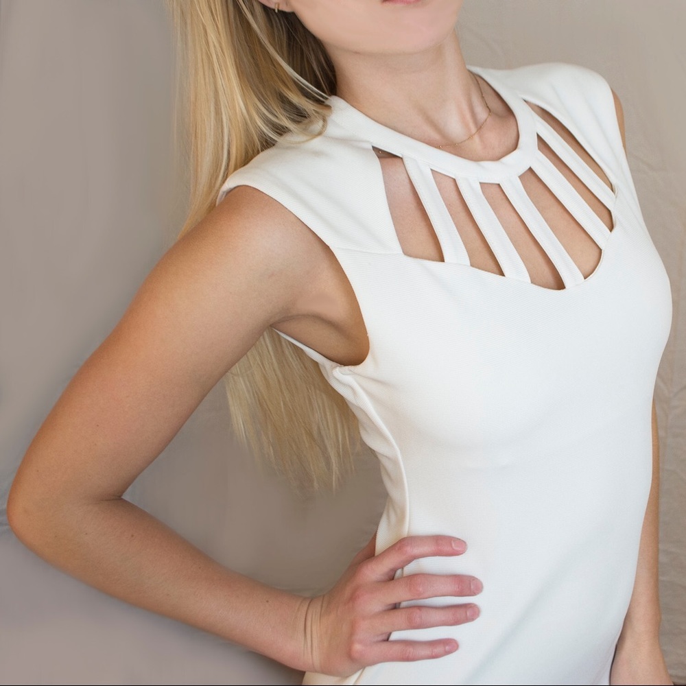 Kardashian Kollection white bodycon dress
