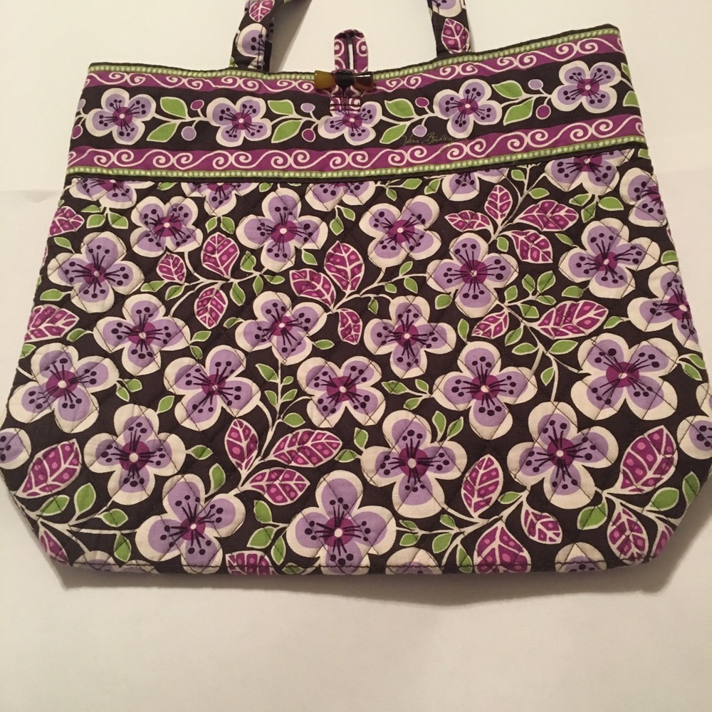 Retired Vera Bradley Tote in Plum Petals