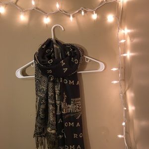 From Rome! Dark blue and tan scarf