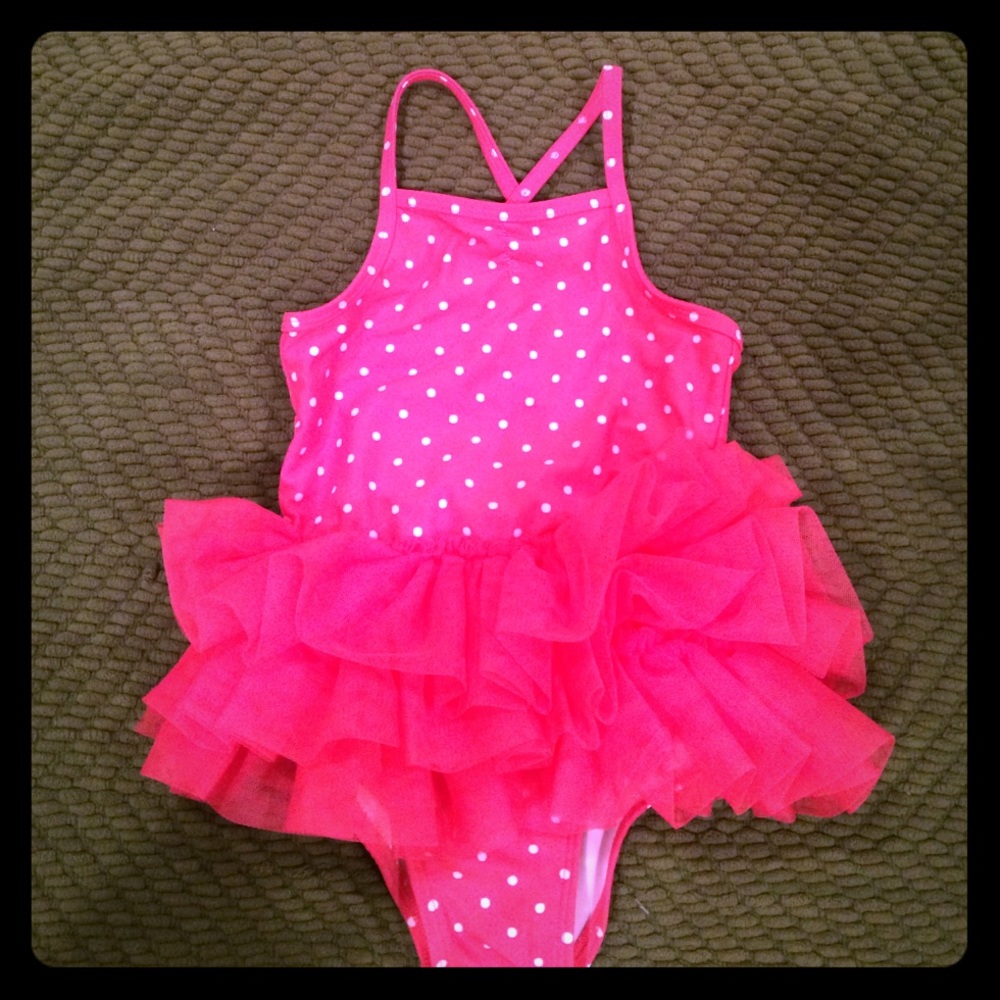 Ruffle Pink Polkadot 3T Swimsuit 💗