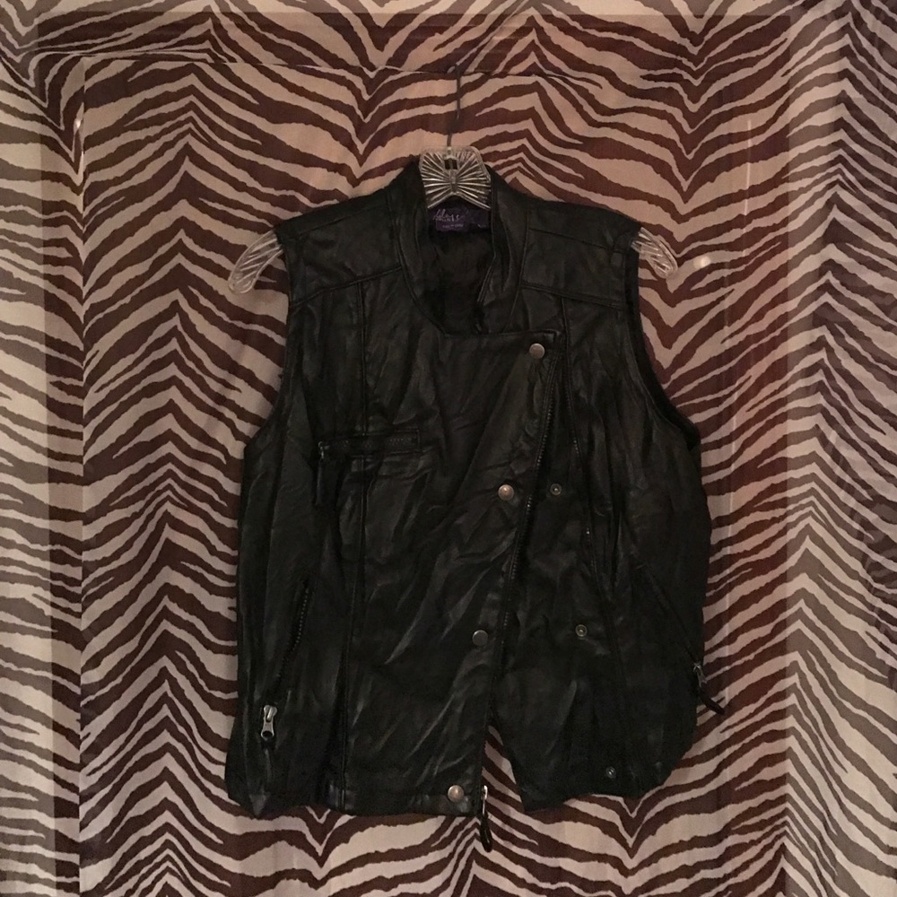 Faux leather vest