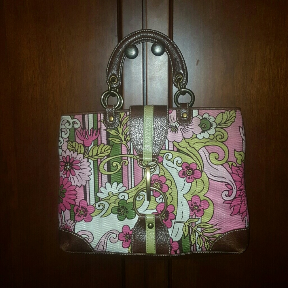 Isabella Fiore floral striped purse