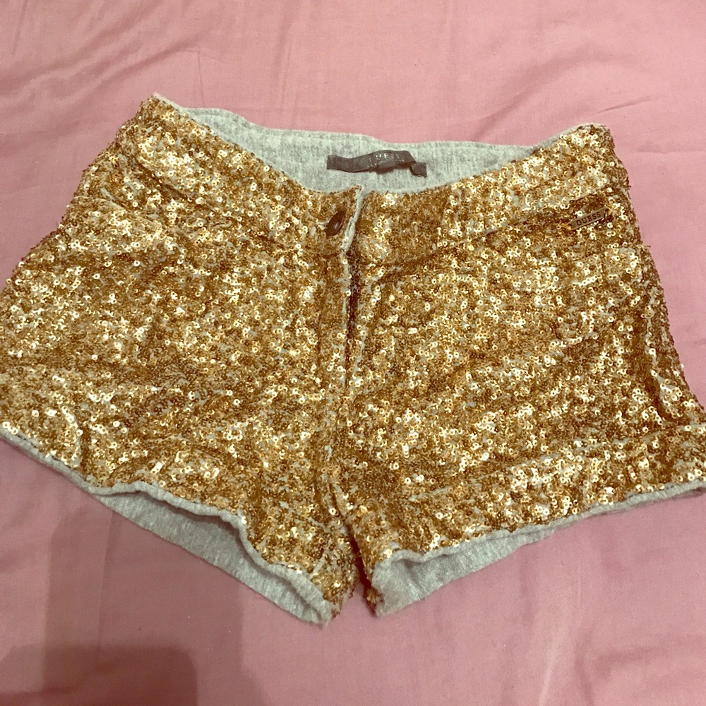 Guess gold sequined Short shorts