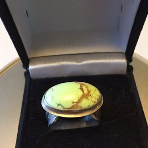 SALE Silver & Turquoise Ring made by S.F. designer