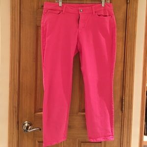 Pink Ann Taylor Cropped Jegging