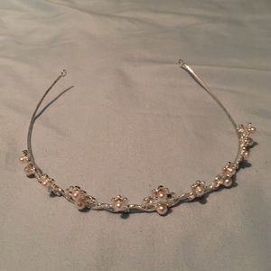 Silver pearl tiara