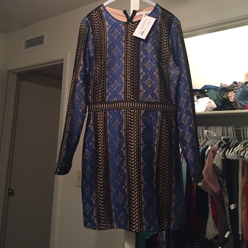 Women's long sleeve dress, blue small