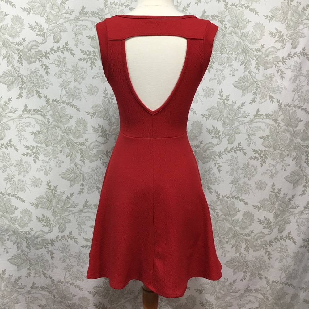 Red skater dress w empire waist
