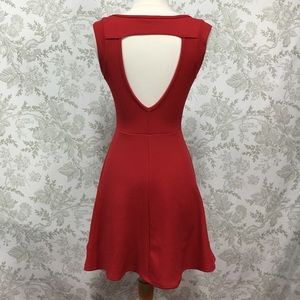 Red skater dress w empire waist