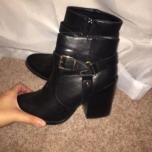 Black buckle boots