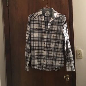 Black and White Plaid Men's Express Button Down