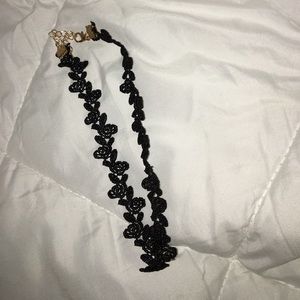 Black floral choker