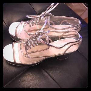 Jeffrey Campbell- clear lace up shoes