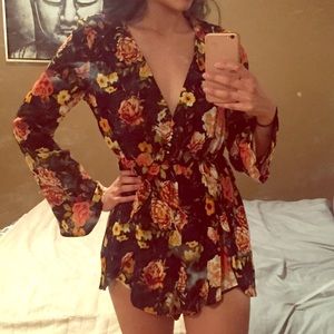 Floral Long Sleeve Romper