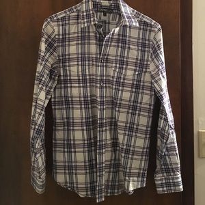 Express Men's fitted Plaid shirt