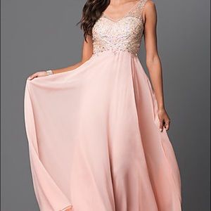 Floor length chiffon formal gown by Elizabeth K