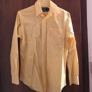 Yellow men's button down shirt