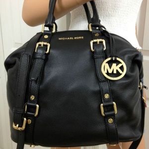 Michael Kors black leather Bedford bag