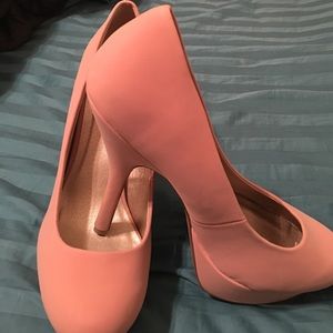 Platform blush heels