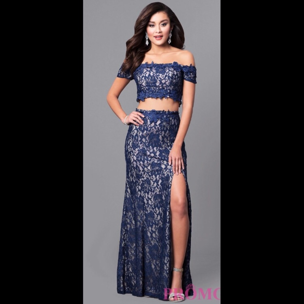 two piece prom dress