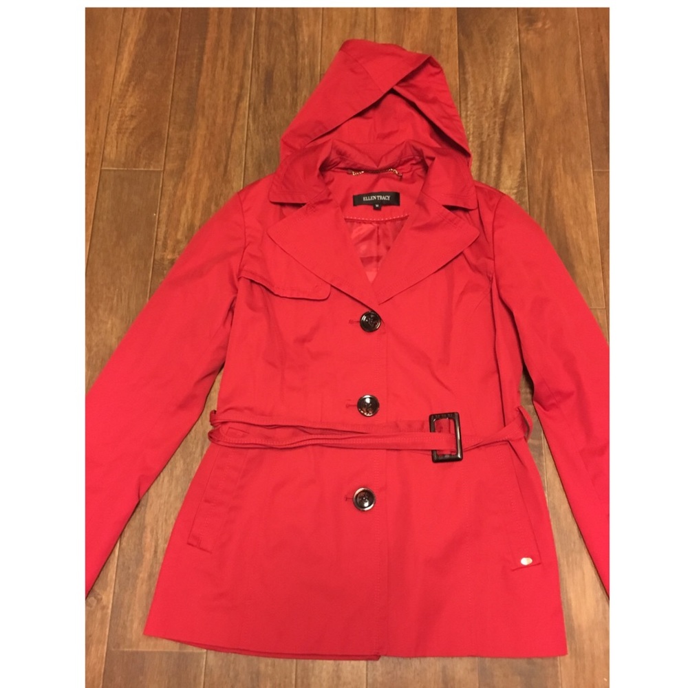 Ellen Tracy Red Trench Coat