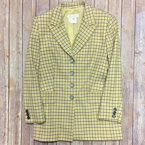 100% Cashmere Escada Margaretha Ley Plaid Blazer