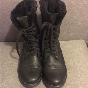 Black Steve Madden Trooka Combat Boots Size 7.5
