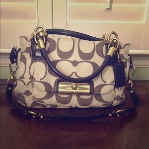 Brown and gold Coach Purse