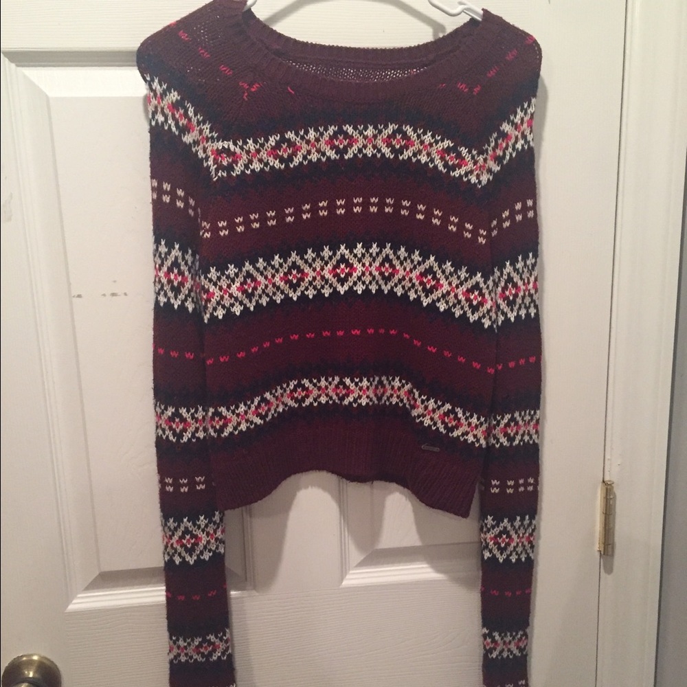 Abercrombie & Fitch Aztec Cropped Sweater