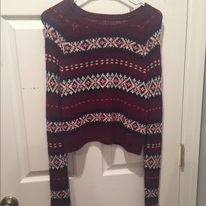 Abercrombie & Fitch Aztec Cropped Sweater