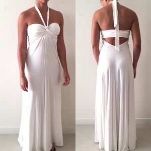 VS White Maxi Halter Dress