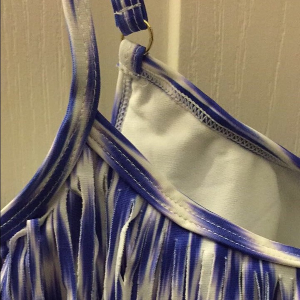 Blue and white BIKINI TOP