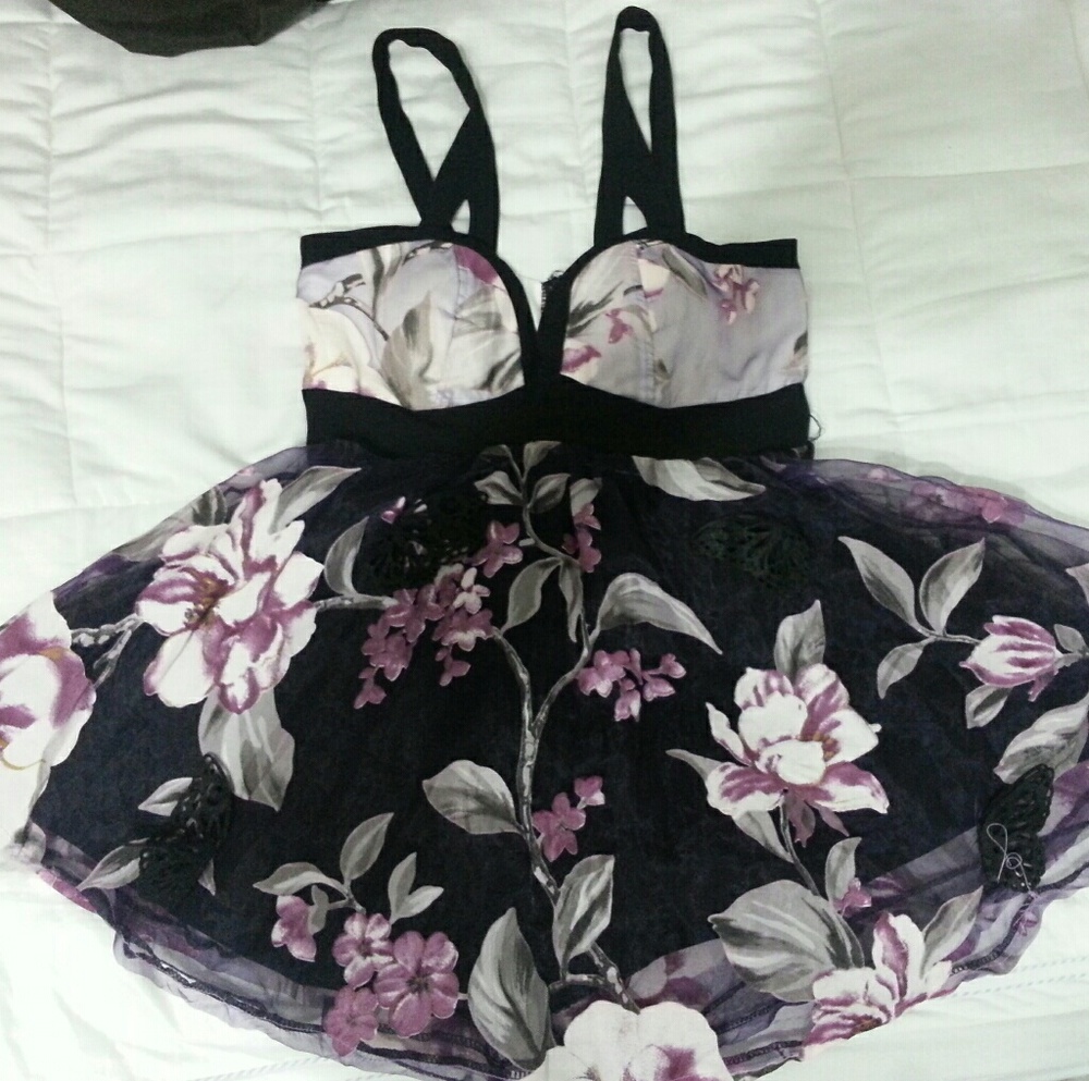 SexyFloral short dress butterfly 3D thailand style
