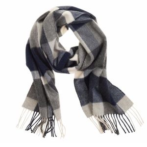 J Crew Grey Checkered Scarf
