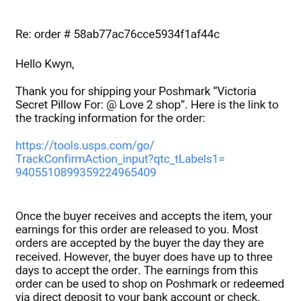 Shipping proof @love2shop143