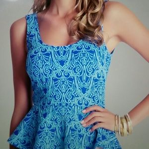 New bebe peplum tank top size M