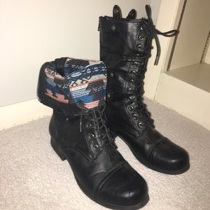 Black lace up boots